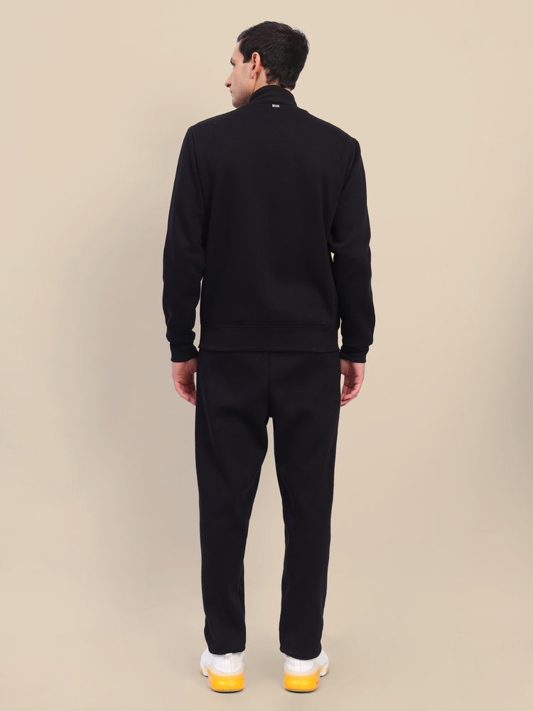 Amswan Men'S Black Stylish And Comfortable Full Zipper Sweatshirts