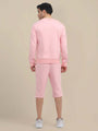 Men'S Pink Sweatshirt With Shorts Cord Set