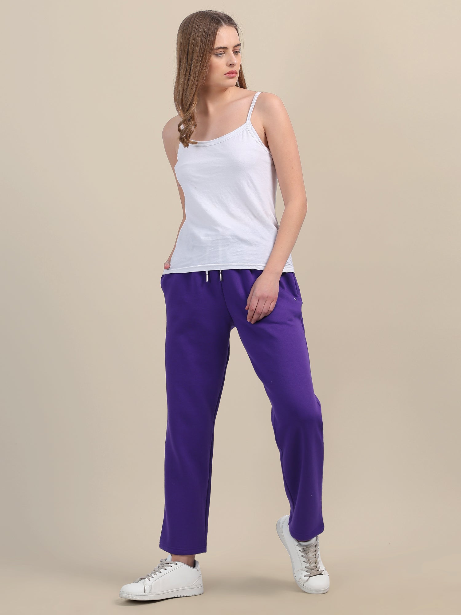 Amswan Womens Premium Cotton Purple Sweatpant