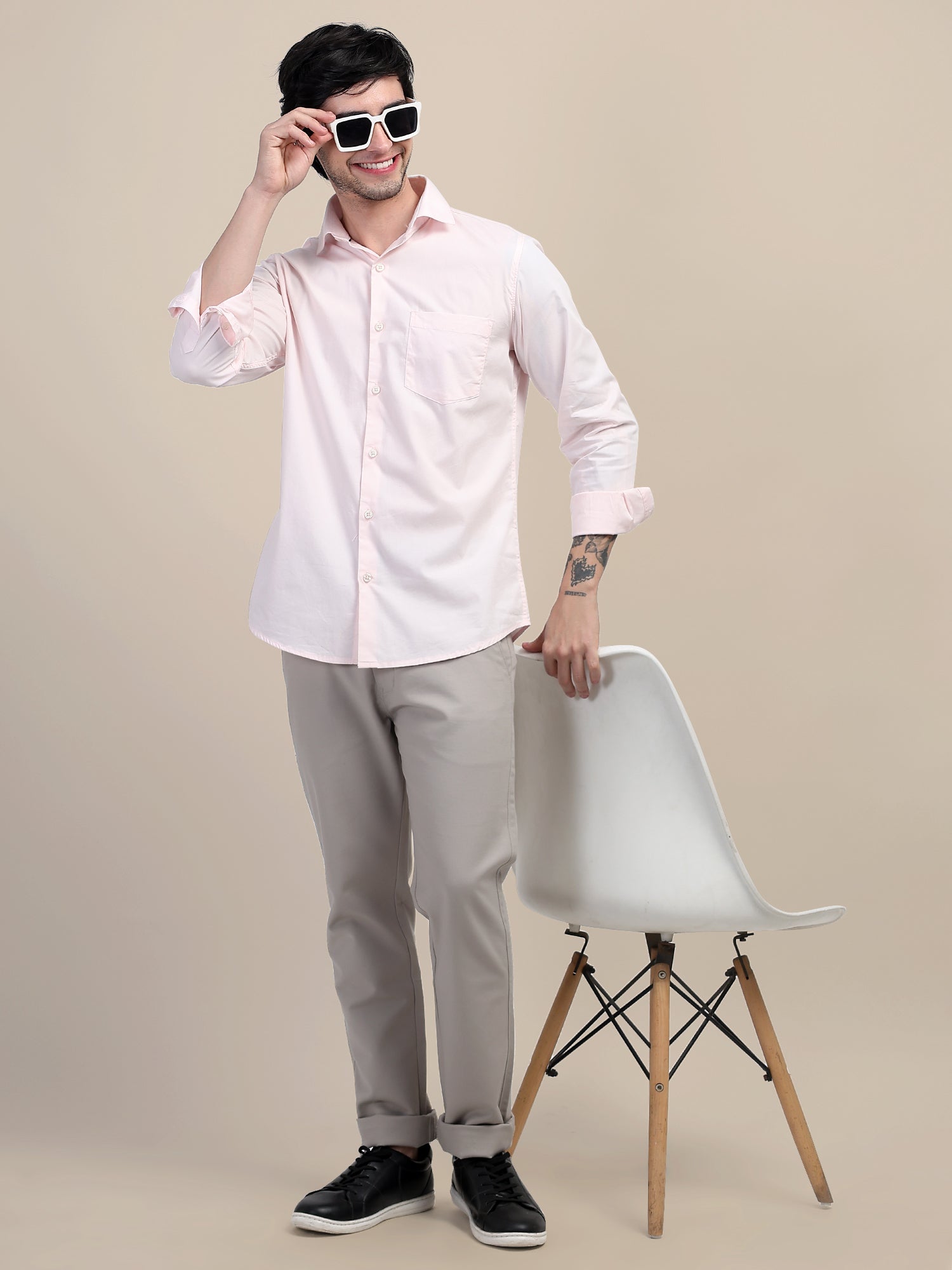 Pink Shirt With Premium Cotton Lycra