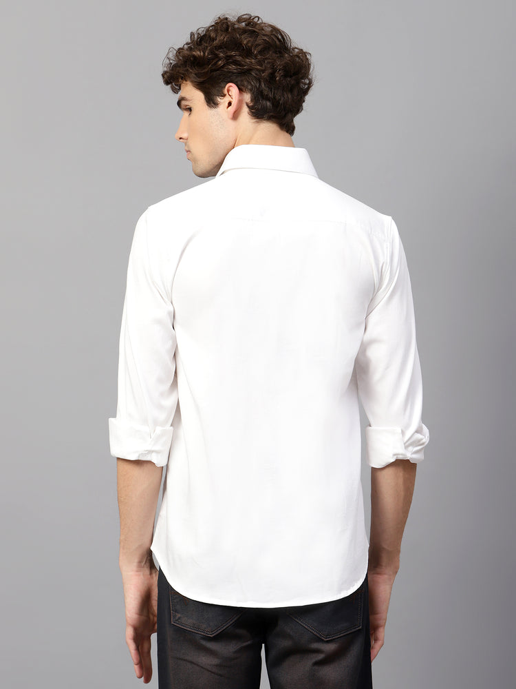 Premium Cotton Lycra Satin White Shirt