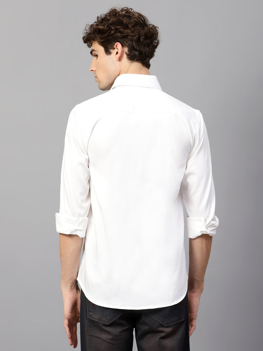 Premium Cotton Lycra Satin White Shirt