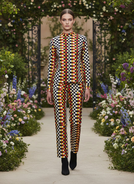 Premium Roman Satin Floral Coord Set