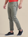 Amswan Men'S Grey Casual Trousers Solid Cotton Lycra Smart Fit