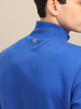 Amswan Men'S Blue Solid Half-Zip Sweatshirt