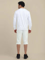Men'S White Sweatshirt With Shorts Cord Set