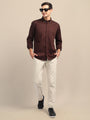 Brown Shirt With Premium Cotton Lycra