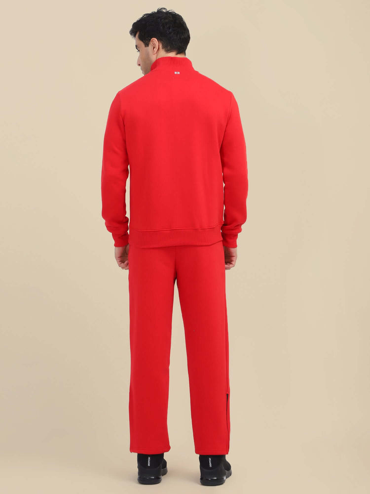 Amswan Men'S Red Cord Set: Half Zipper Sweatshirt & Sweatpants For Ultimate Comfort And Style