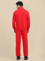 Amswan Men'S Red Cord Set: Half Zipper Sweatshirt & Sweatpants For Ultimate Comfort And Style