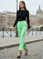 Banana Crepe Screamin Green Straight Fit Flap Pocket Trouser