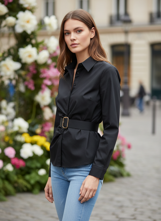 Ivory Grace Belted Women’s Shirt