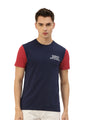 MENS PREMIUM COTTON LYCRA COLOURBLOCK HALF SLEEVE CREW NECK T-SHIRTS