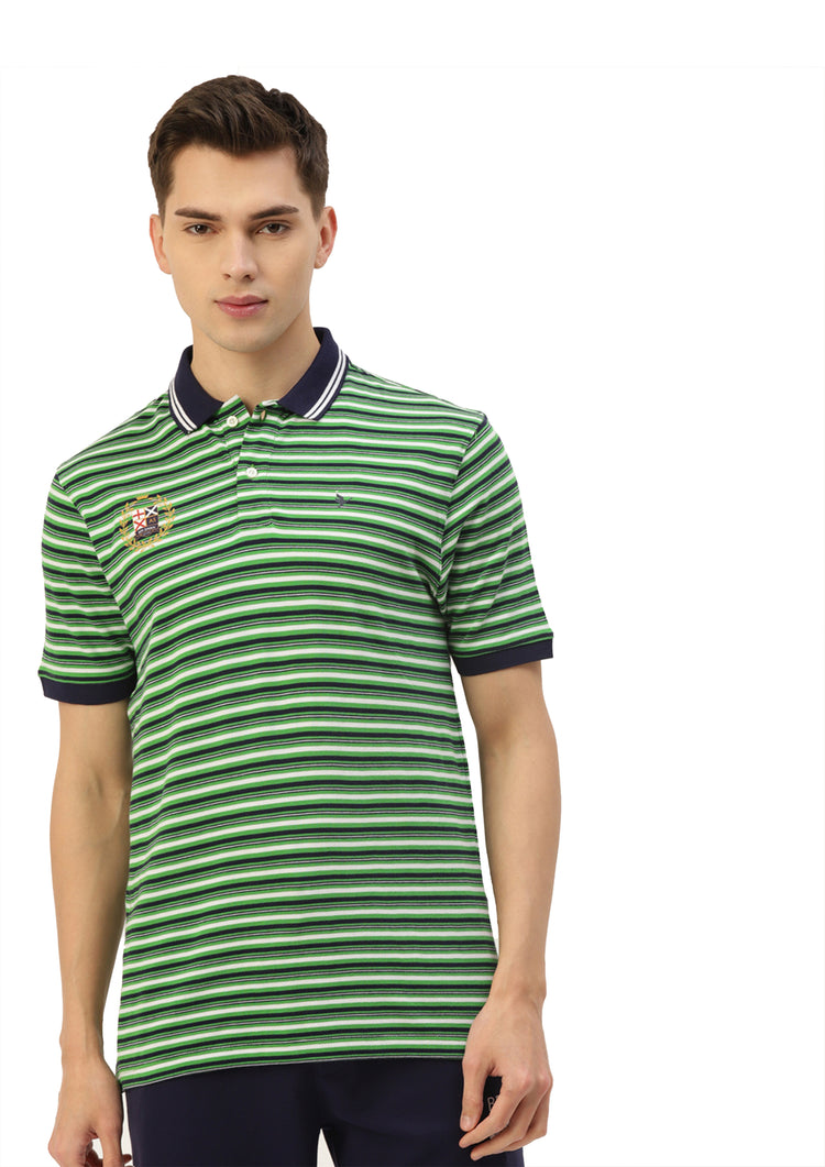 Premium Cotton Striped Half Sleeve Polo