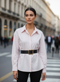 Ivory Grace Belted Women’s Shirt