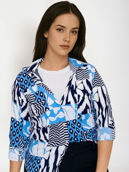 Women'S Premium Rayon Shirt With Tropical Print