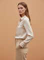 Tailored Fit European Satin Shirt With Pleated Placket