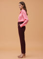 Banana Crepe Mahogany Skin Fit With Multi Pleated Trouser