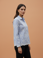 Elegant Aqua Embroidered Women’s Shirt