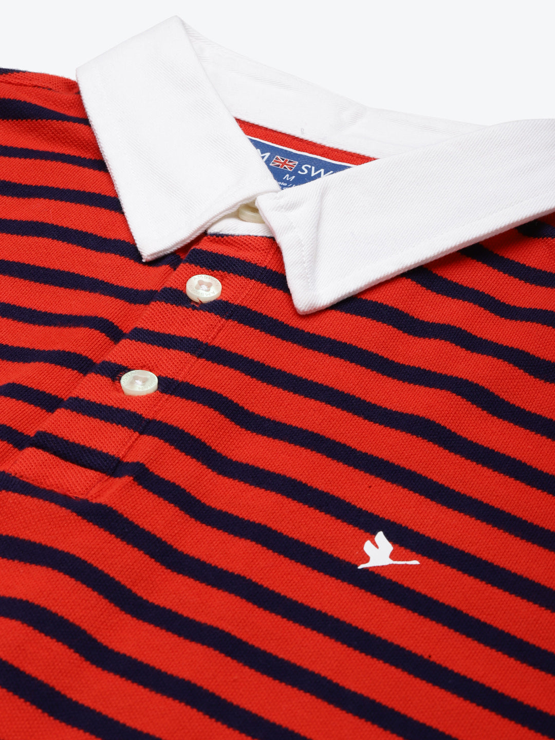 Premium Maroon Cotton Striped Half Sleeve Polo