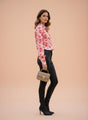 Satin Digital Print Puff Sleeve Shirt