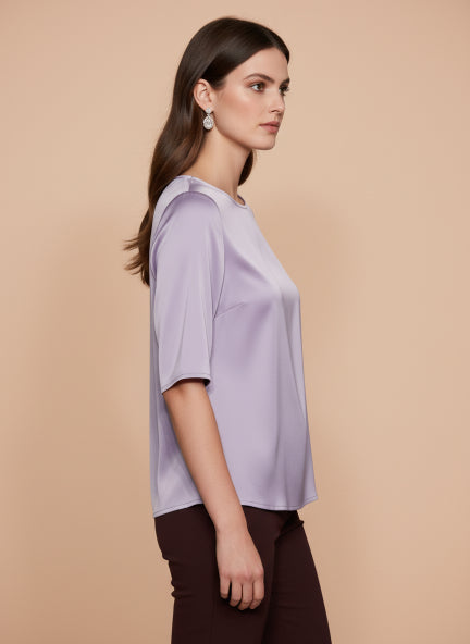 Elegant Lavender European Satin Top