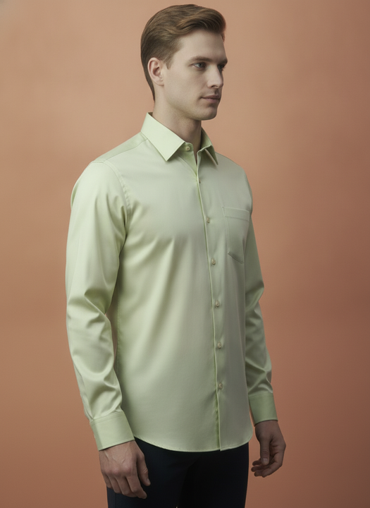 Premium Cotton Satin Pistachio Green Shirt