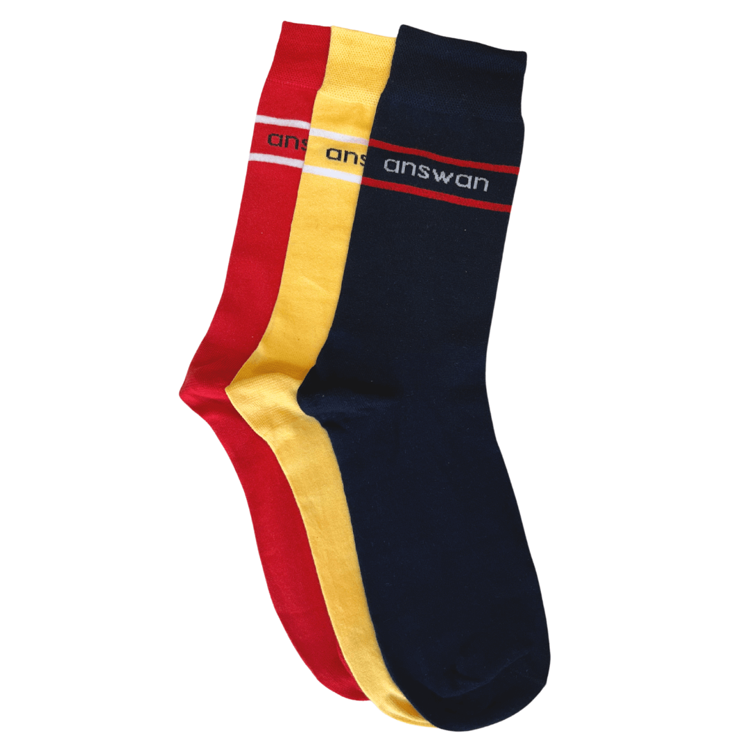 Amswan Unisex Premium Fine Gauge Cotton Socks Pack Of 3
