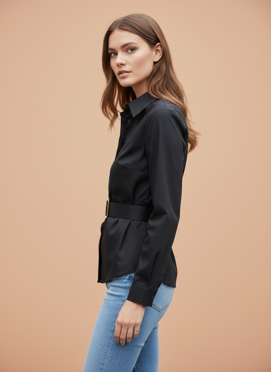 Ivory Grace Belted Women’s Shirt