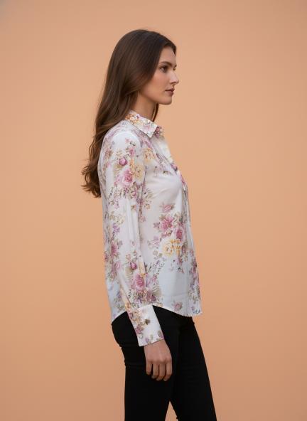 Premium Muslin Digital Print Puff Sleeve Shirt