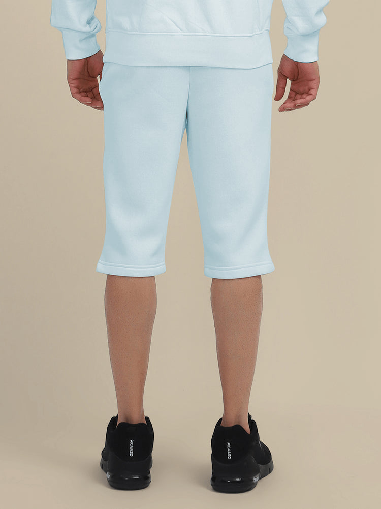 Mens Cotton Fleece Aqua Winter Shorts