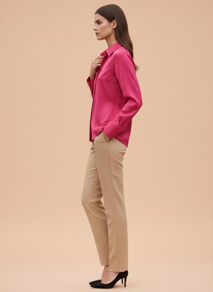 Magenta Regular Fit Summer Satin Shirt