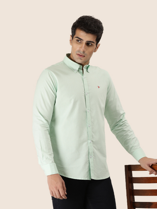 Men'S Premium Cotton Oxford Solid Shirt | Mint Green
