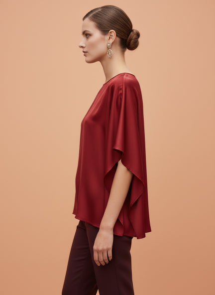 European Satin Solid Baturing Sleeve Crepe