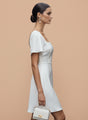 Women’s Luxury European Satin White Midi Dress
