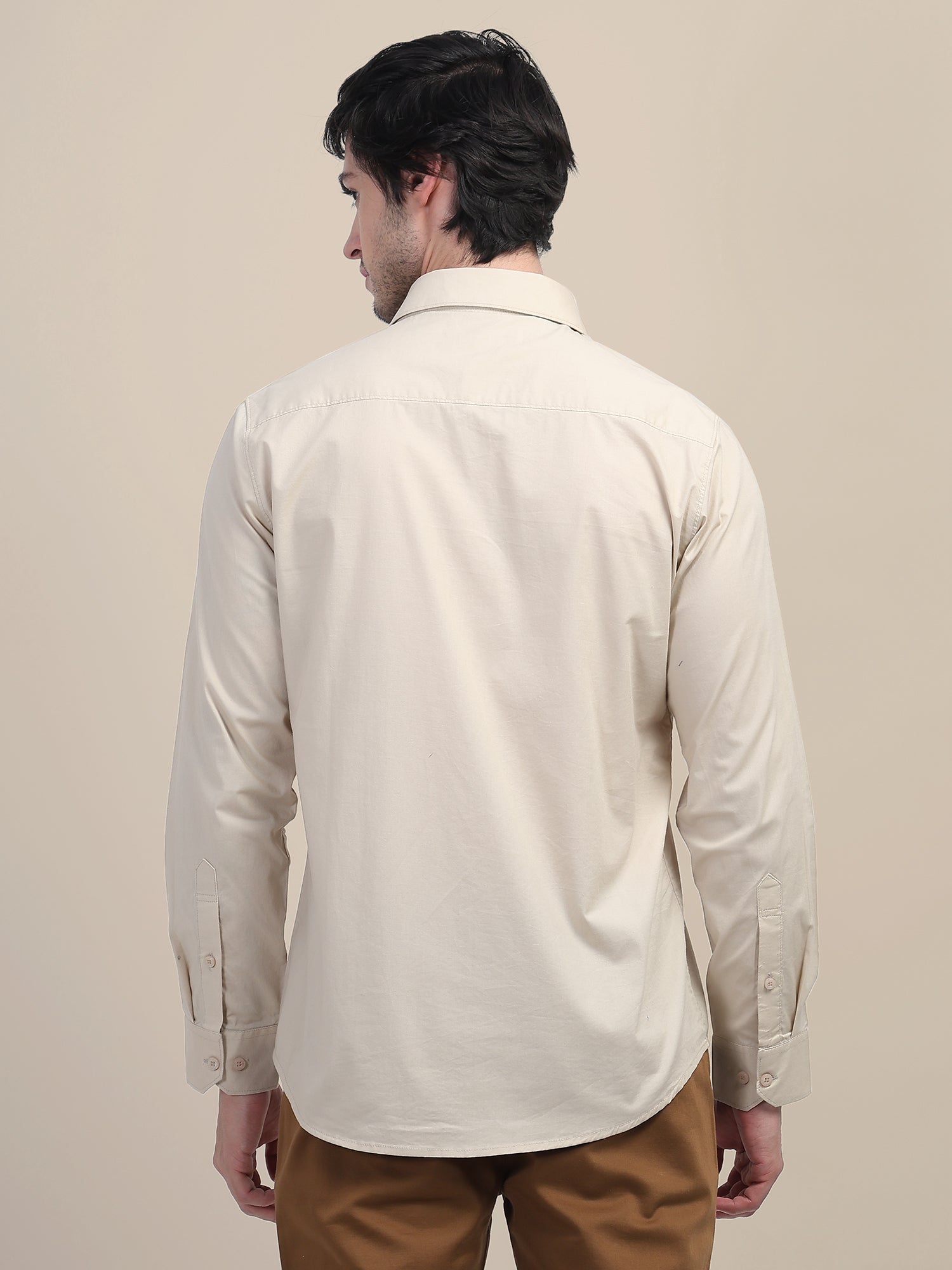 Premium Cotton Lycra Beige Shirts