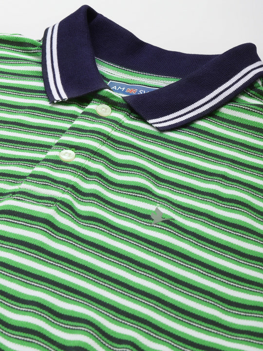 Premium Cotton Striped Half Sleeve Polo