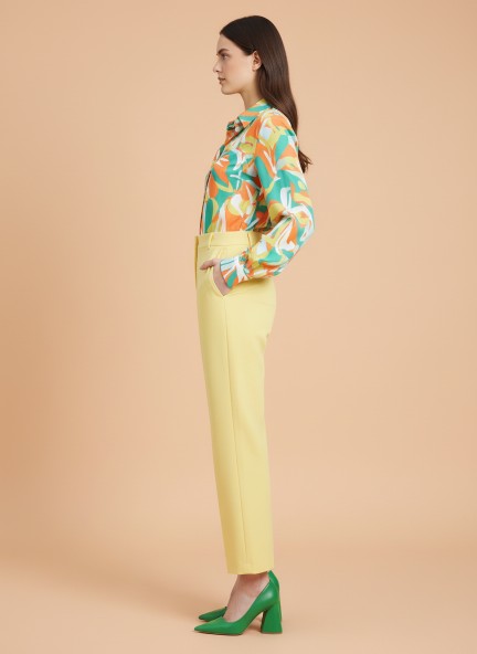 Banana Canyon Rose Skin Fit Multi Pleated Trouser