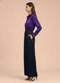 Satin Wide Leg Pants European Fabric  Black Glam Look