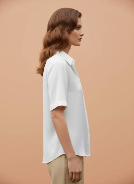 Short Sleeve European Satin Shirt