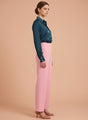 Banana Crepe Rose Pink Flared Trouser With Slash Pocket