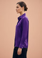 Modal Satin Shirt for Women  Purple