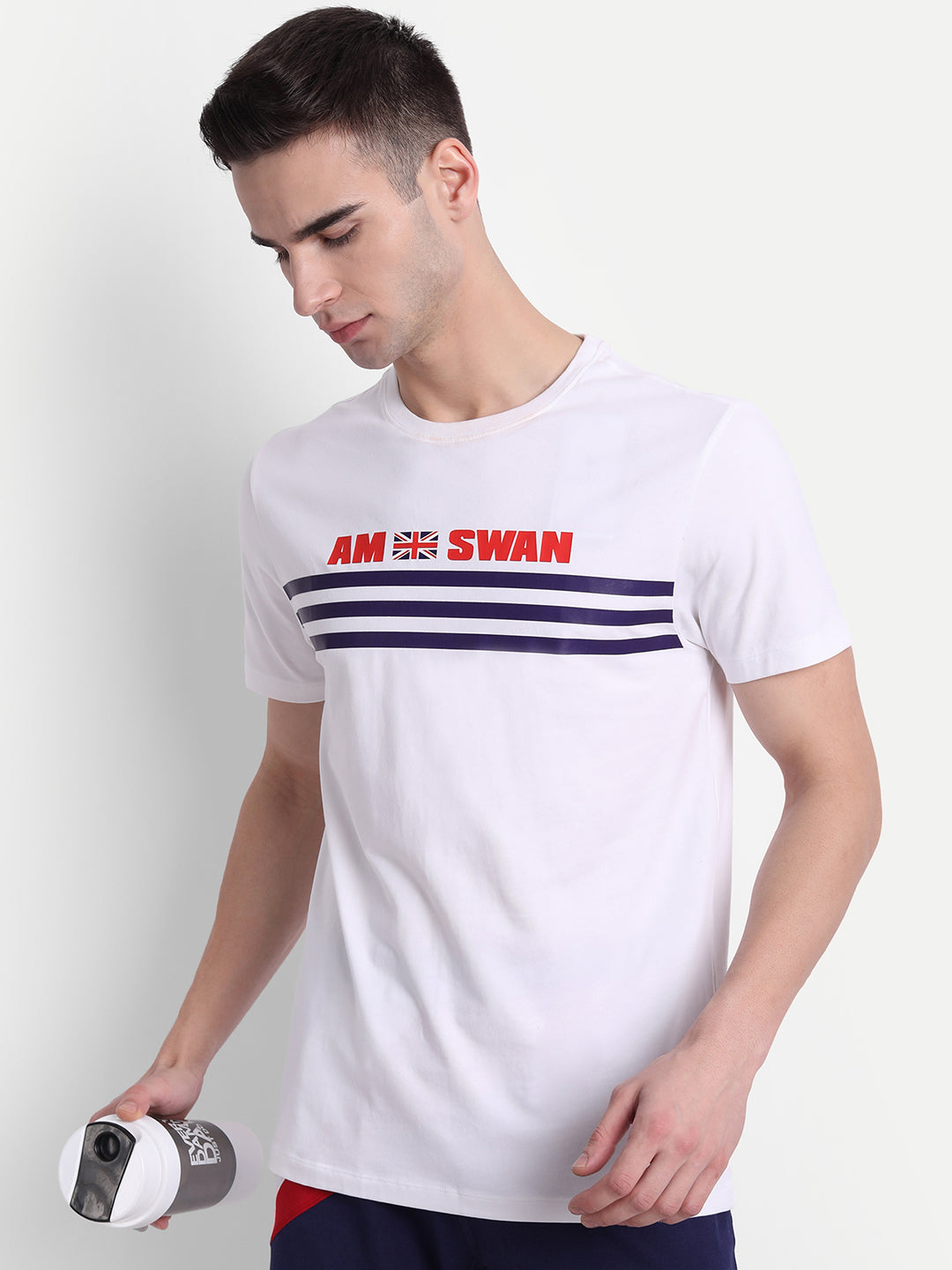 MENS COTTON RICH LYCRA GRAPHIC HALF SLEEVE CREW NECK T-SHIRTS