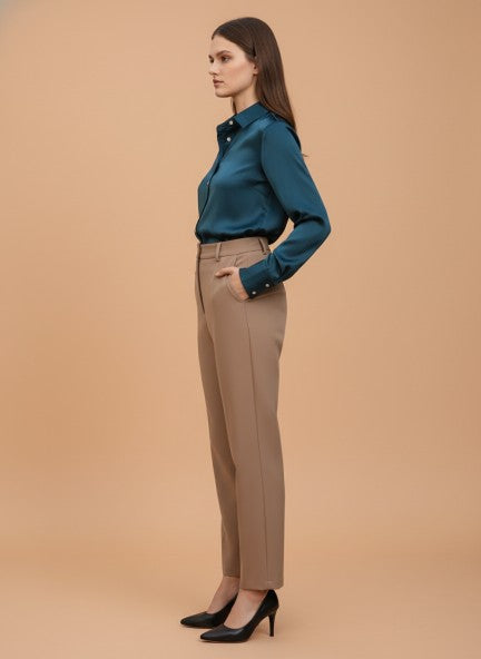 Banana Crepe Dark Beige C Pant