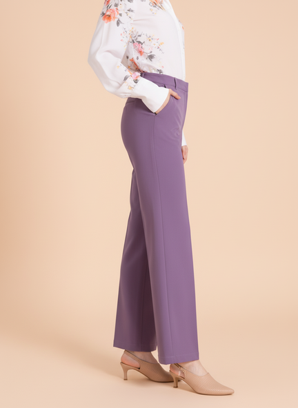 WOMEN'S LUXURY BANANA CREPE STRAIGHT FIT WITH FLAP POCKET TROUSER