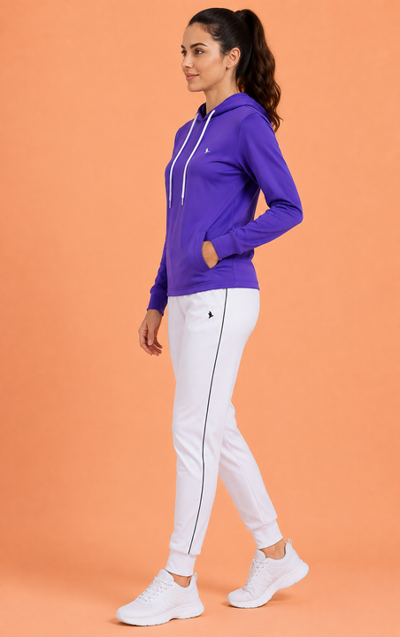 Womens Premium Cotton Solid Hooded Sweat-Shirts