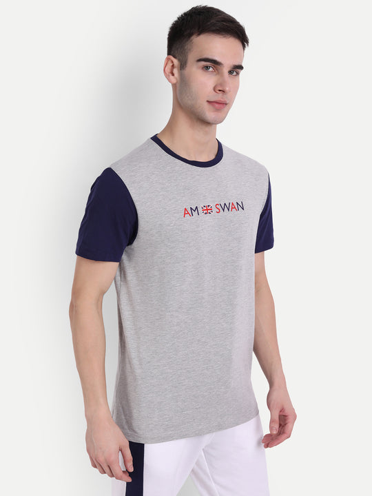 Mens Premium Cotton Printed Colourblock Half Sleeve T-Shirts