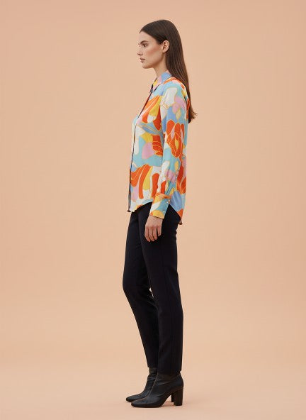 Premium Muslin Digital Print Puff Sleeve Shirt