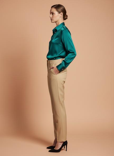 Azure Regular Fit Summer Satin Shirt