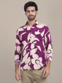 Men's Premium Rayon Shirt With Purple Floral Print