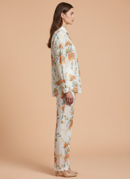 Premium Roman Satin Floral Coord Set